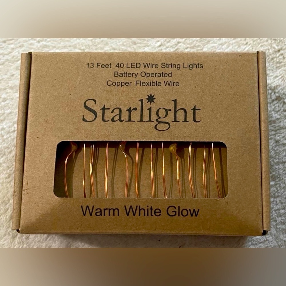 Led Wired String lights 13ft . Warm white lights . Battery operated